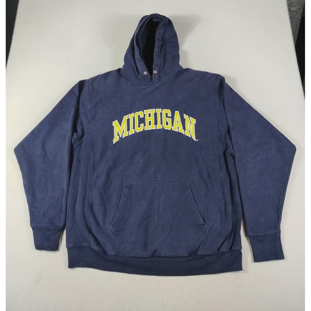 Vintage Michigan Wolverines Hoodie Mens XL Blue NCAA Football Steve & Barry's‎